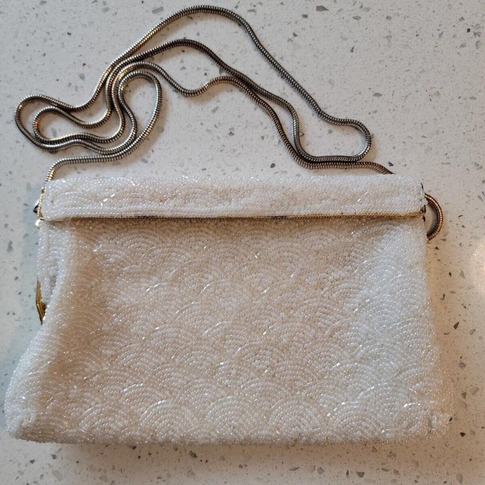 Vintage clear beaded evening bag